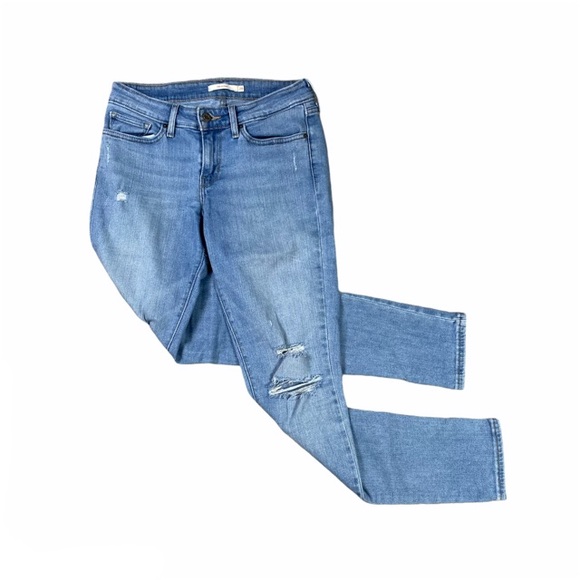 Levi’s 711 Skinny Distressed Medium Wash Jeans - Picture 2 of 8